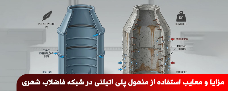 مزایا و معایب استفاده از منهول پلی اتیلنی در شبکه فاضلاب شهری
